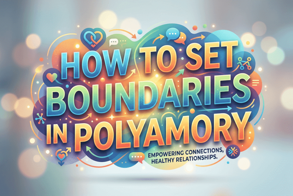 how to set boundaries in polyamory colorful graphic with text empowering connections healthy relationships